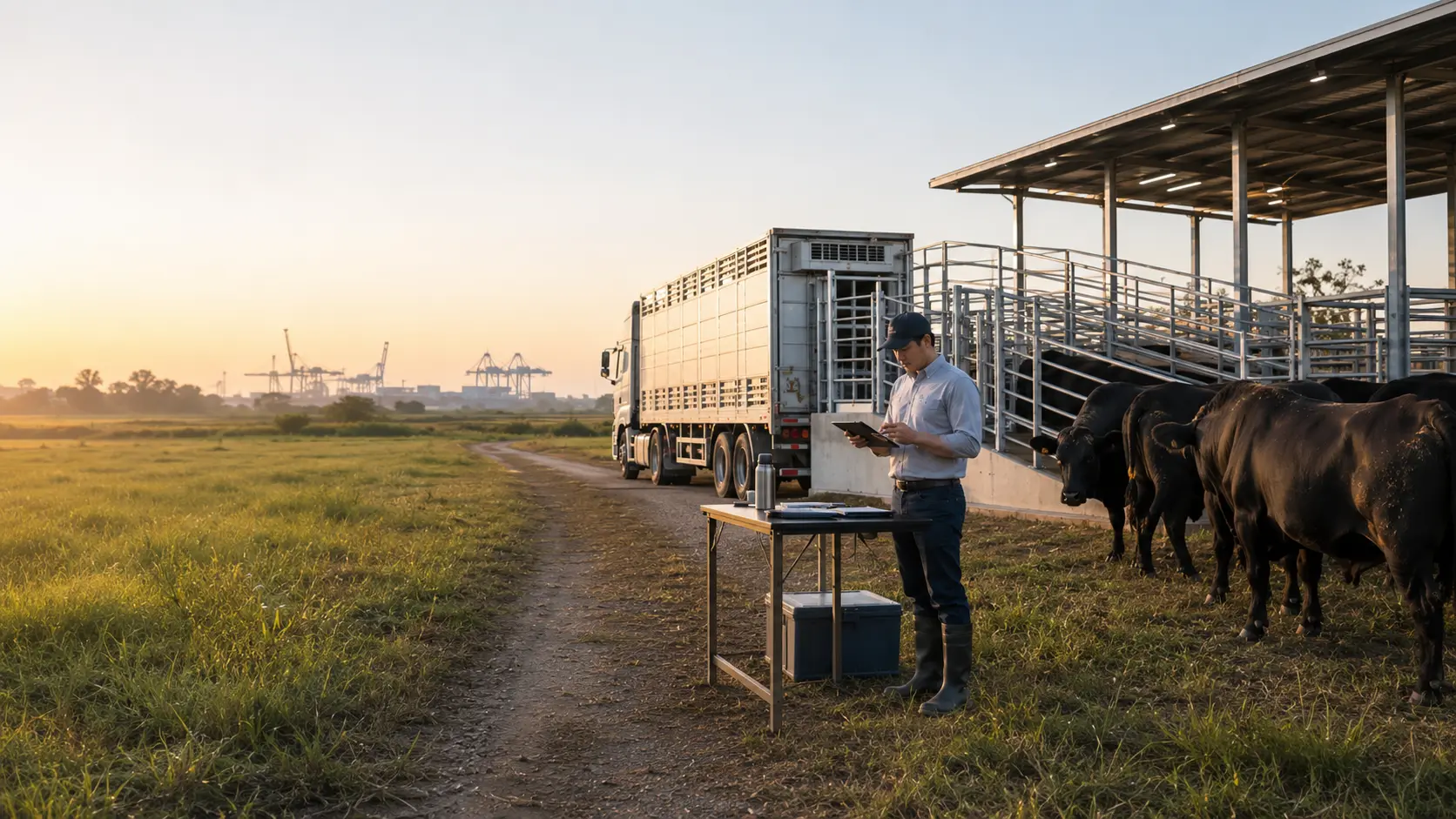 Cattle handling, transport and port infrastructure